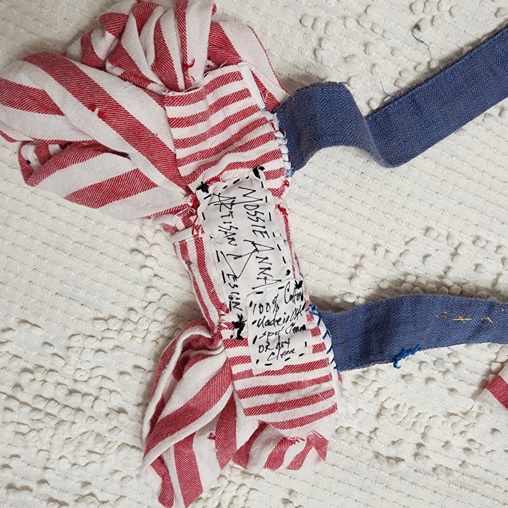 JABOT OOAK CHUNKY PATRIOTIC MOSSIE ANNA ARTISAN DESIGN NWT - Picture 7 of 14
